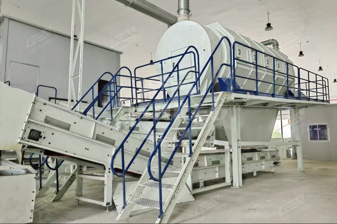 Trommel szita ipari hulladék újrahasznosítási projekthez Zhejiangban, Kínában